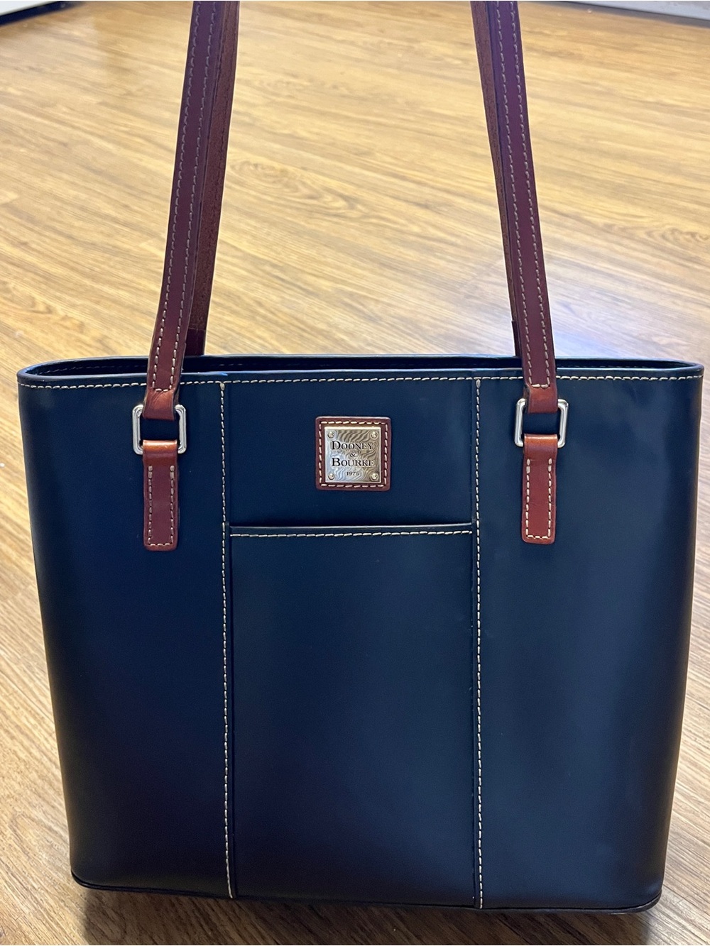 Dooney & Bourke Black Leather Zip Tote Shoulder Bag